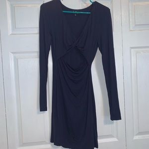 navy blue cut out dress